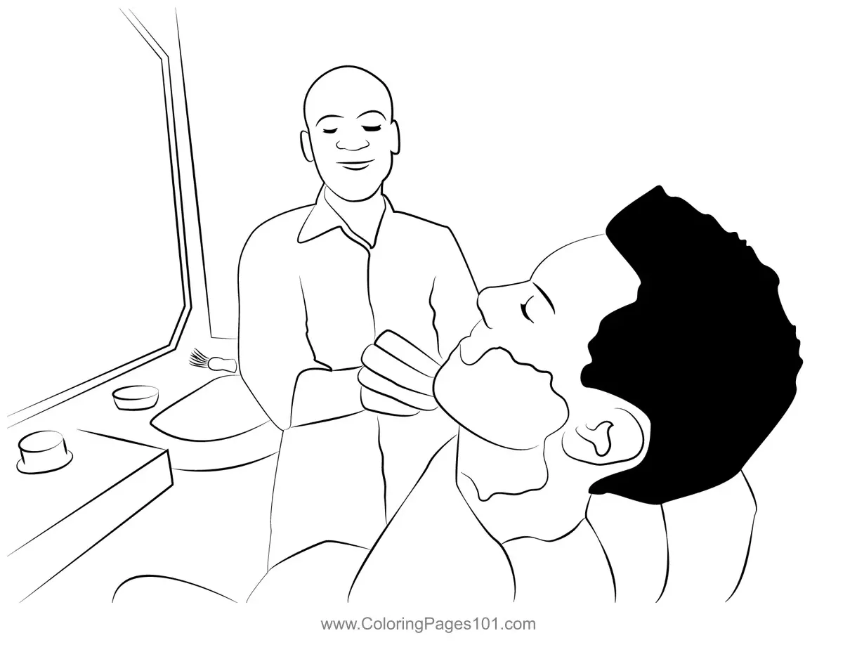 Barber 3 coloring page for kids free barbers printable coloring pages