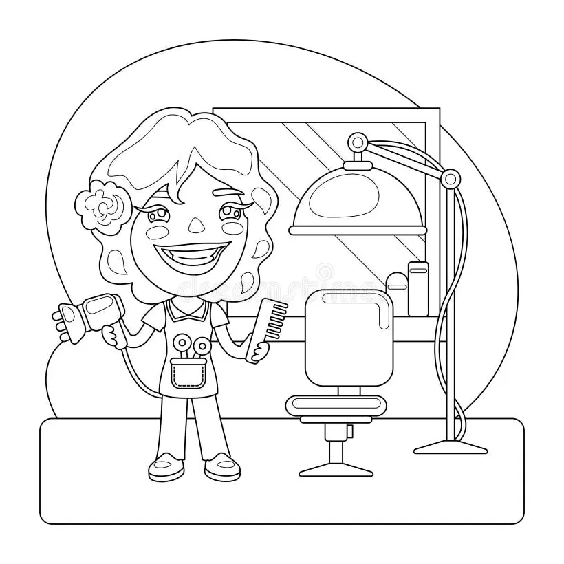 Barber Coloring Page Stock Illustrations – 129 Barber Coloring Page