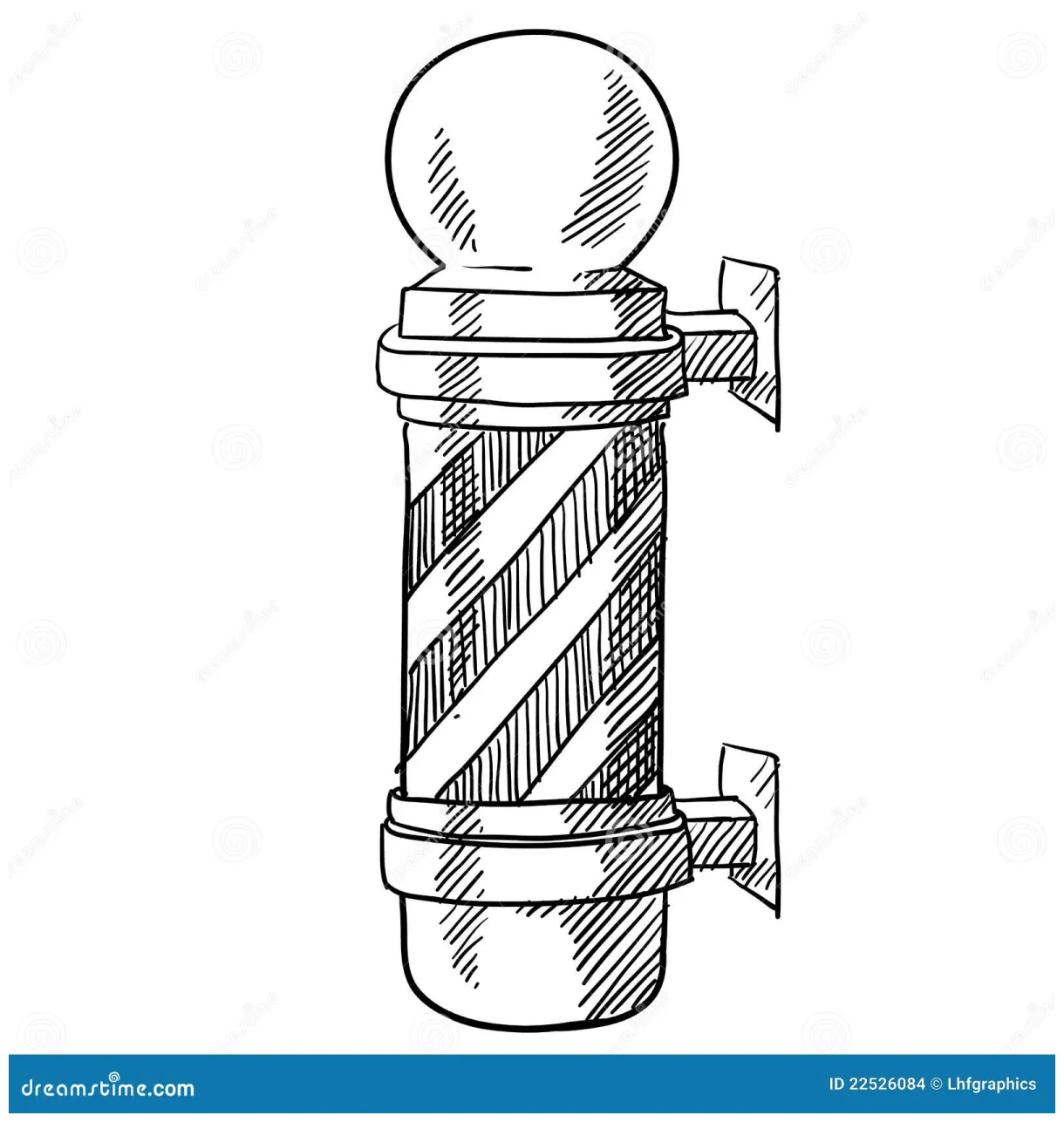 Barbershop pole sketch stock vector. illustration of sign 22526084