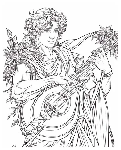 Greek mythology apollo coloring pages