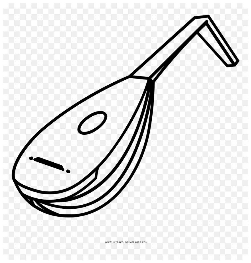 Lute coloring page lute black and white, png download vhv