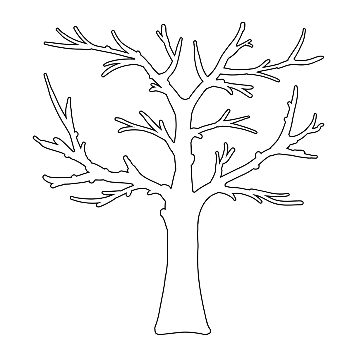 Bare tree coloring page