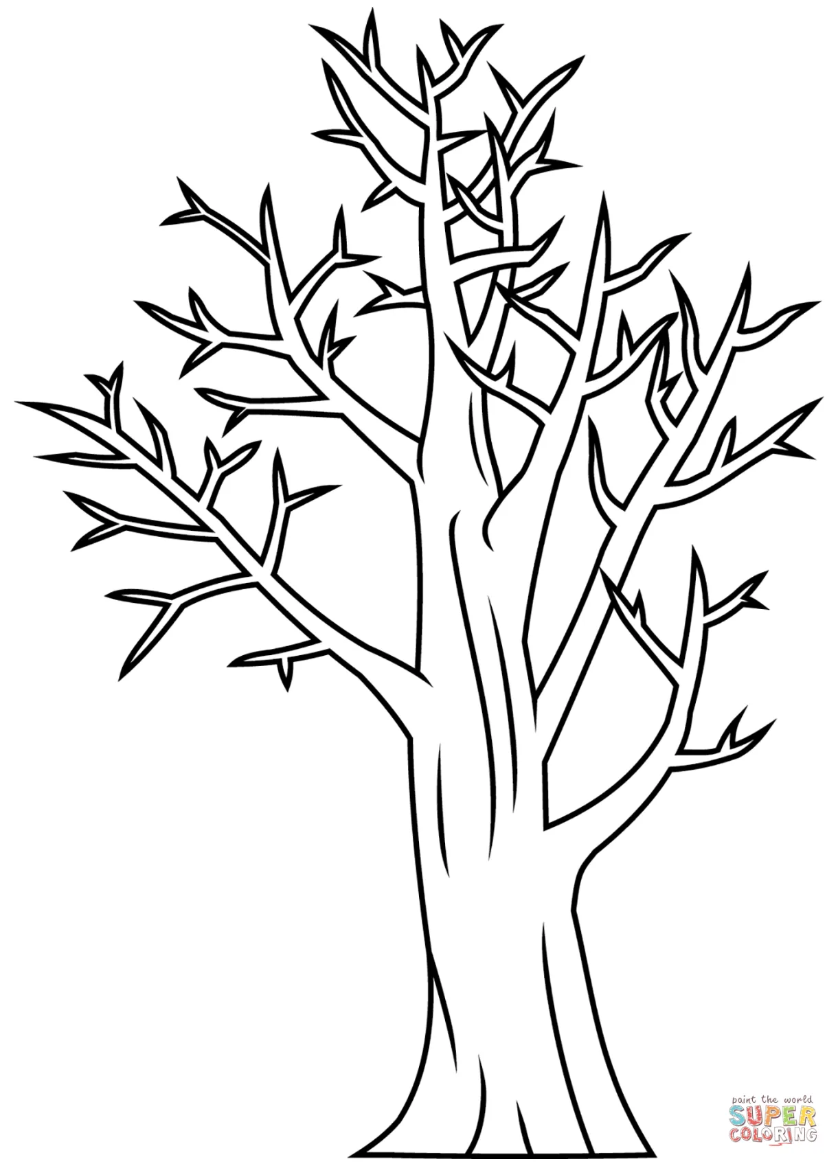 Bare tree coloring page