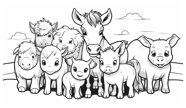 17,000+ Cute Barn Animals Coloring Pages Pictures
