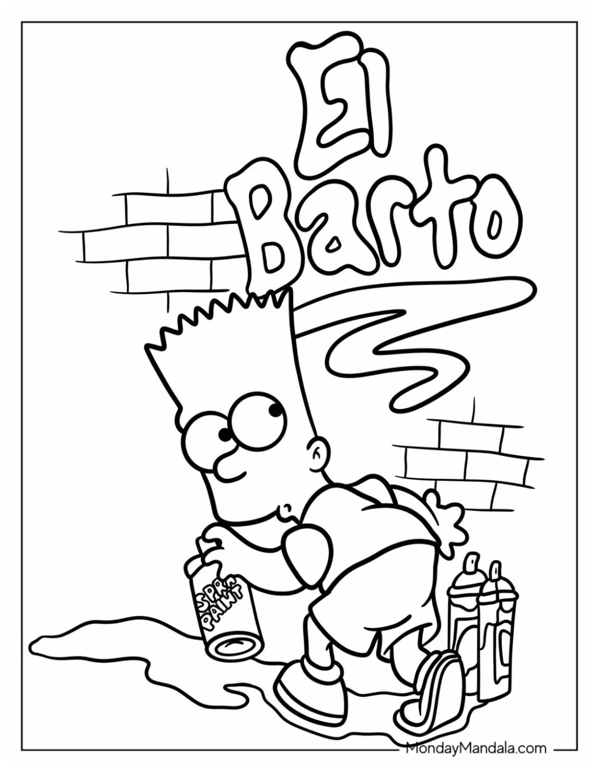 20 bart simpson coloring pages free pdf printables