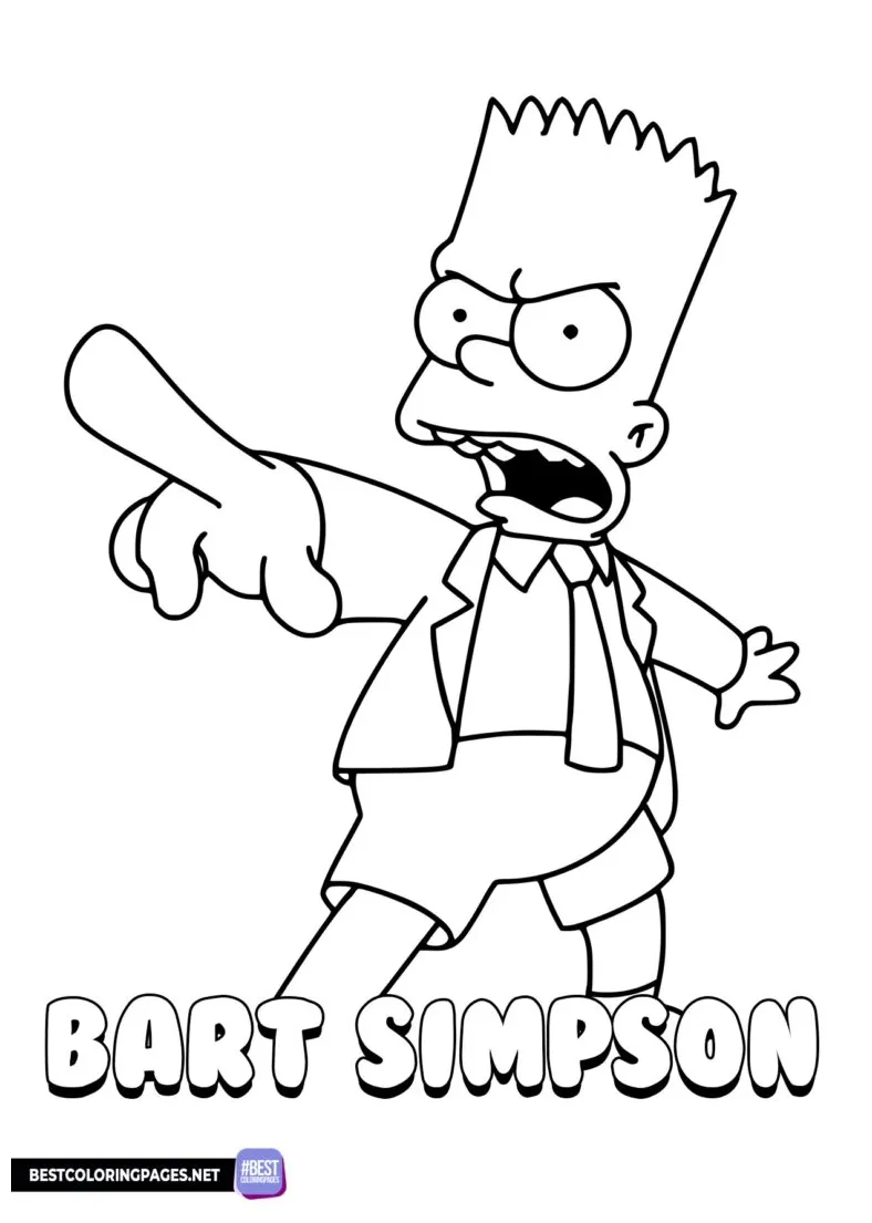 Bart from the simpson coloring page free printable coloring pages