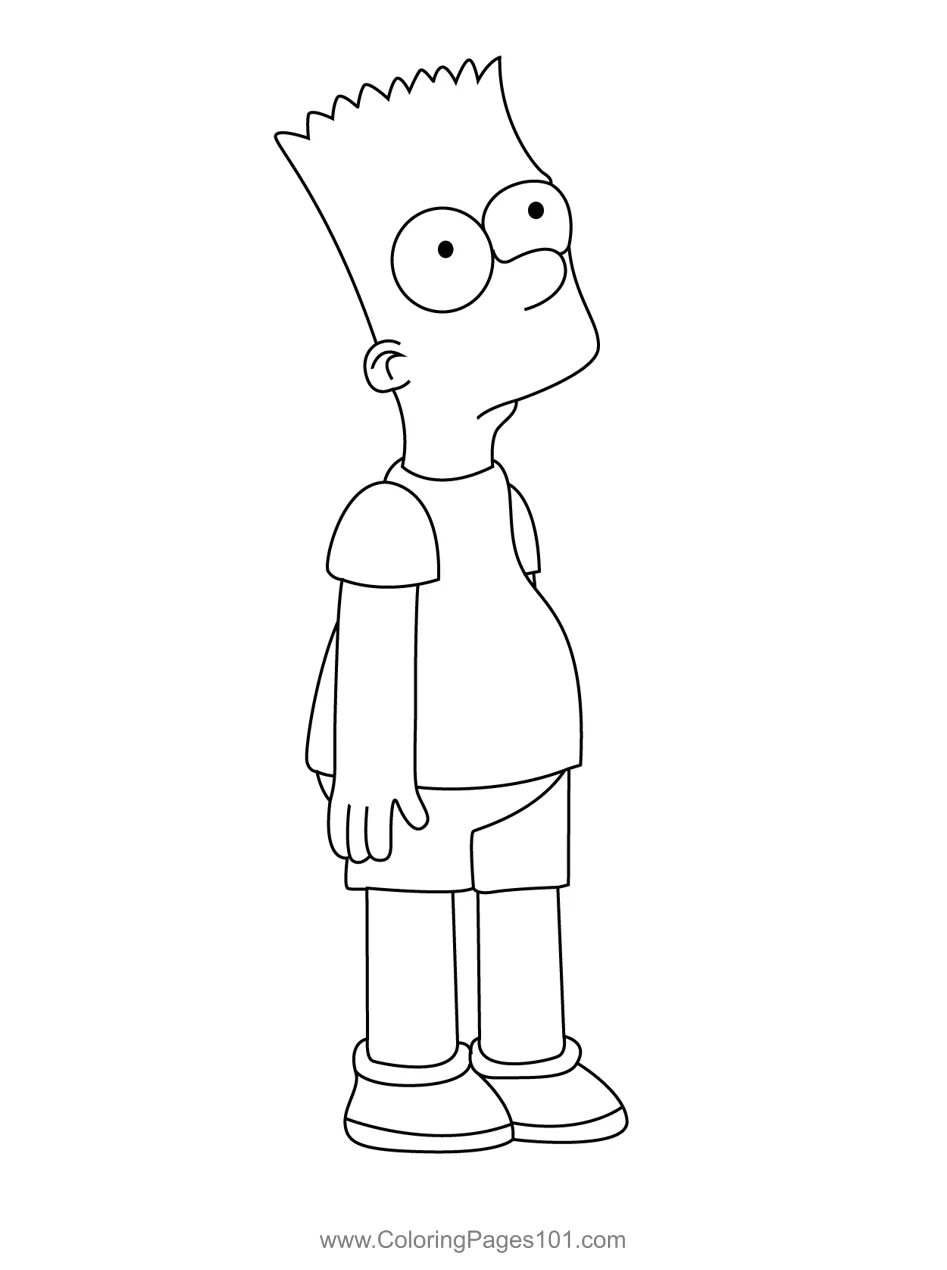 Bart simpson coloring page for kids free maggie simpson printable