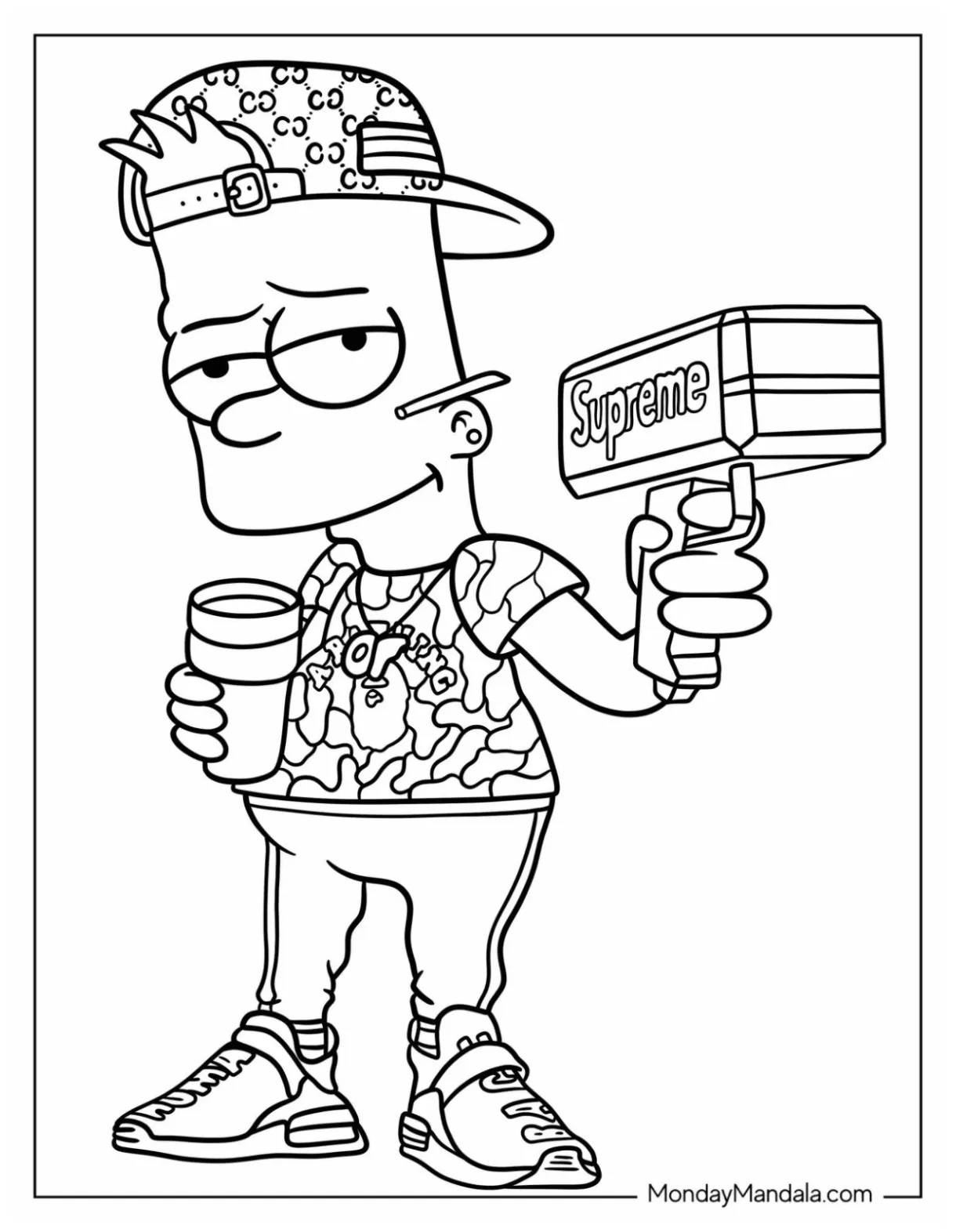 20 bart simpson coloring pages free pdf printables