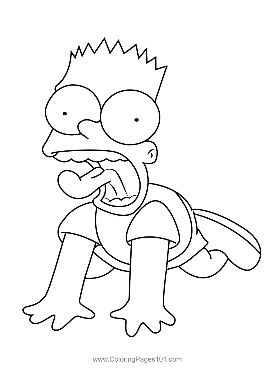 Bart Coloring Page for Kids - Free The Simpsons Printable Coloring