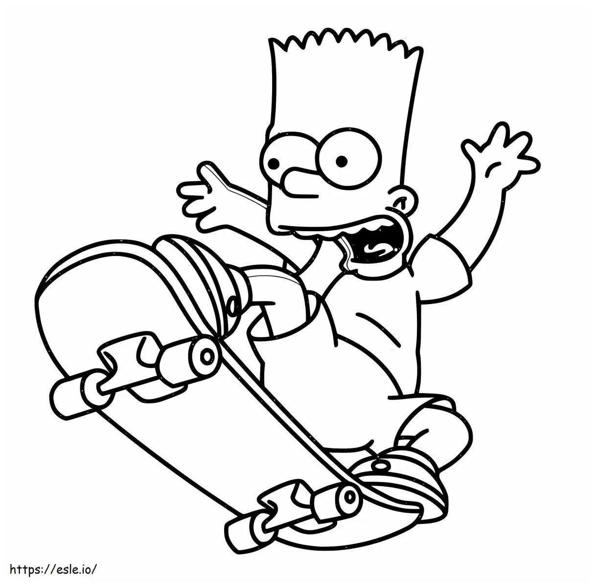 1532400701 bart simpson skateboarding a4 coloring page