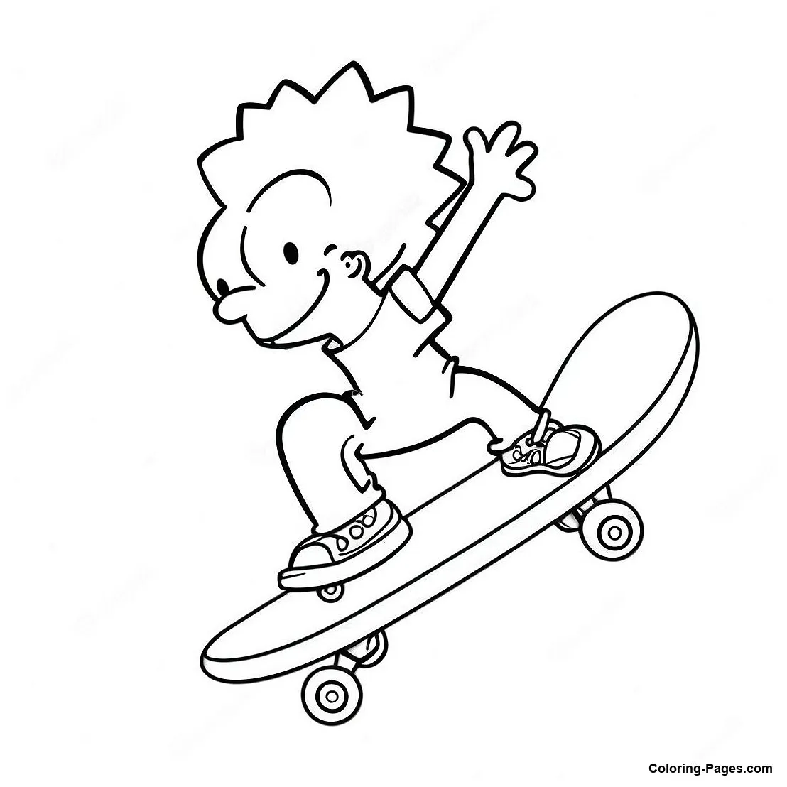 Bart simpson skateboarding coloring page coloring-pages