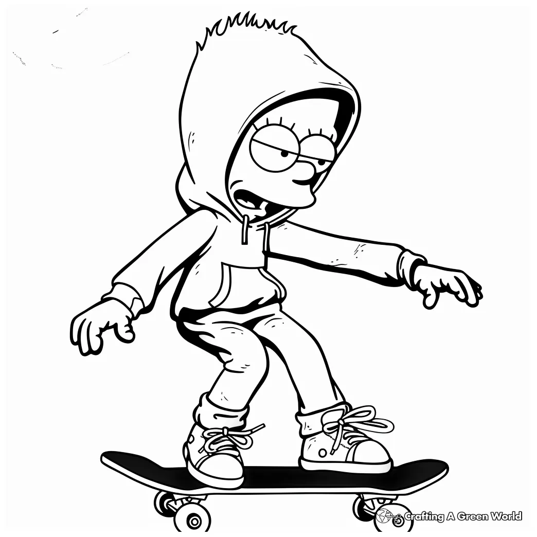 Bart simpson skateboarding coloring pages [2025]