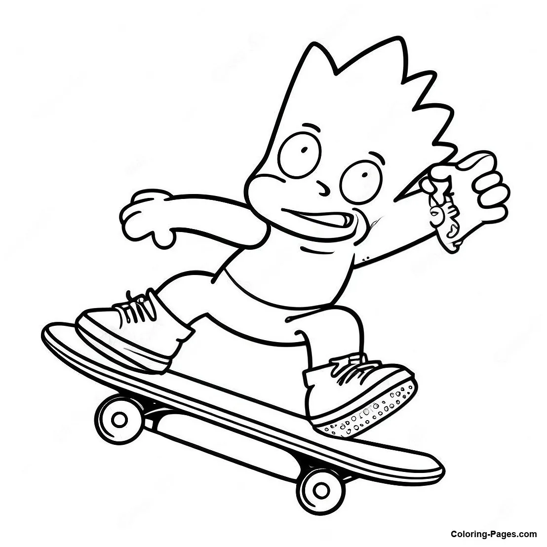 Bart simpson skateboarding coloring page coloring-pages