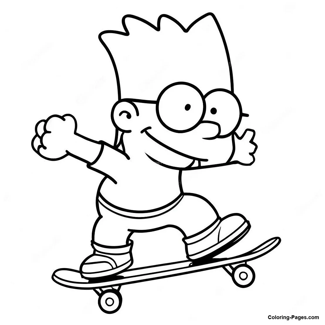 Bart simpson skateboarding coloring page coloring-pages