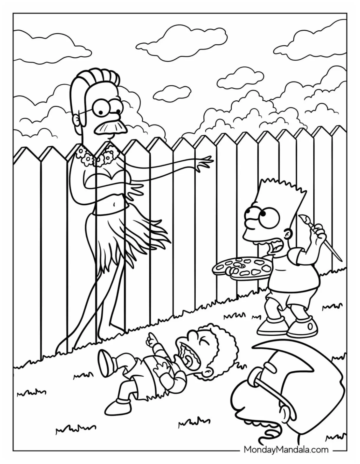 Bart simpson skateboarding coloring pages [2025]