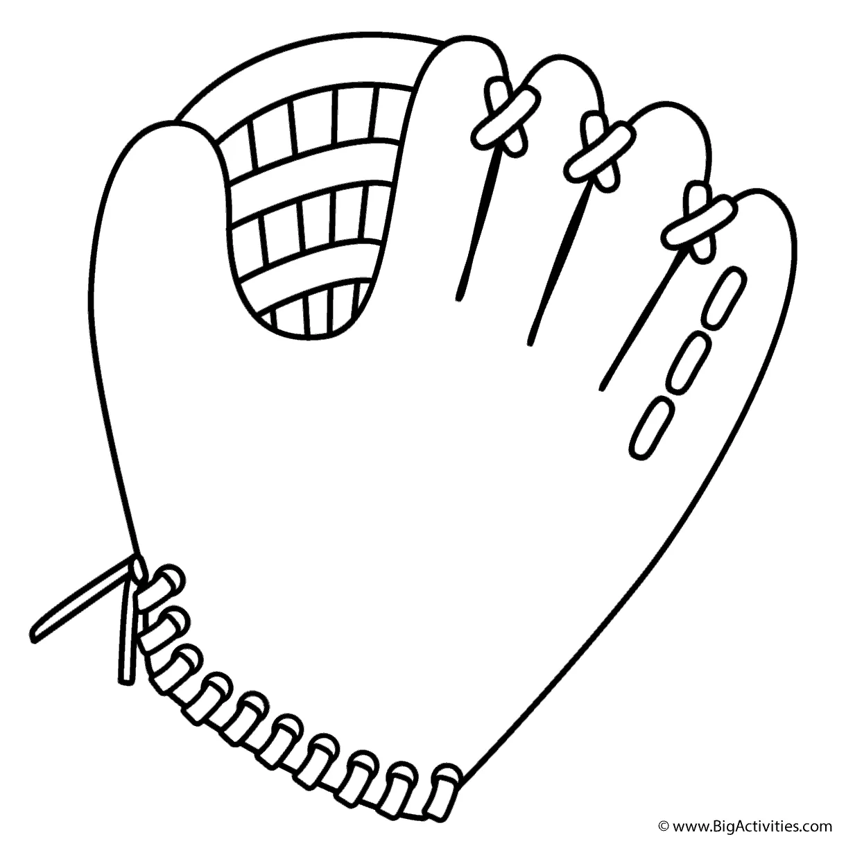 Baseball glove coloring page father's day