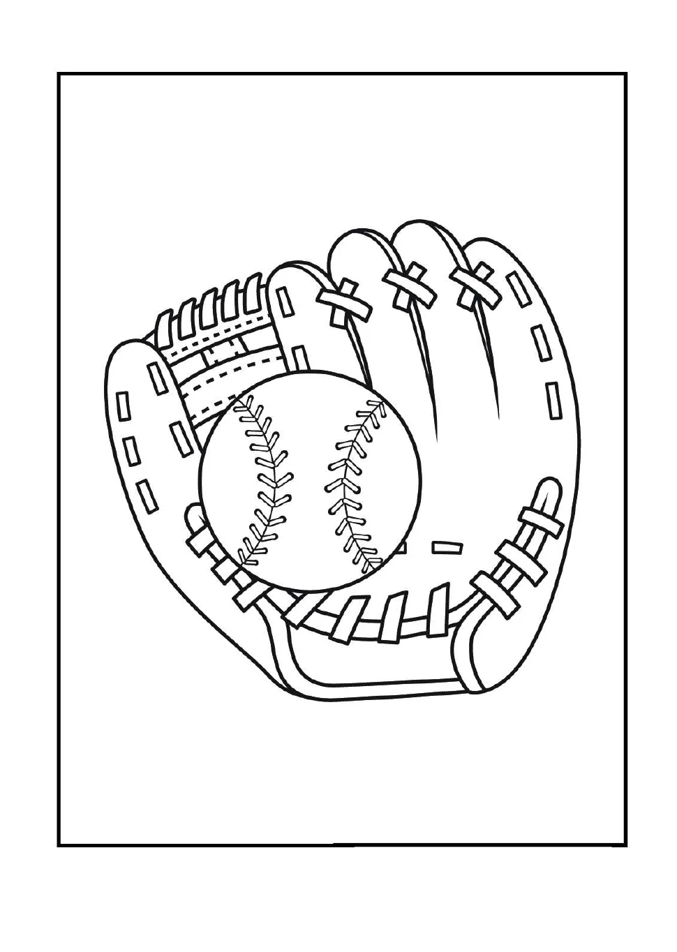 Baseball coloring page baseball glove and ball download printable pdf