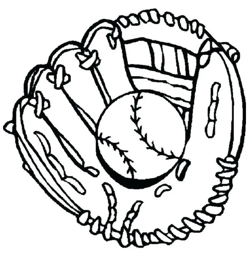 Baseball glove coloring page