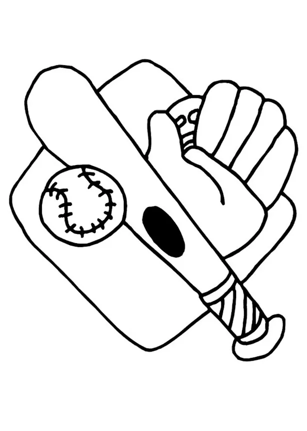 Baseball glove coloring page
