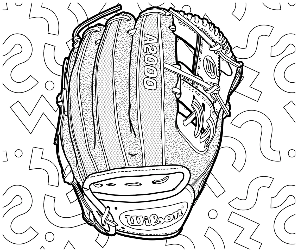 Baseball glove coloring page printable coloring page