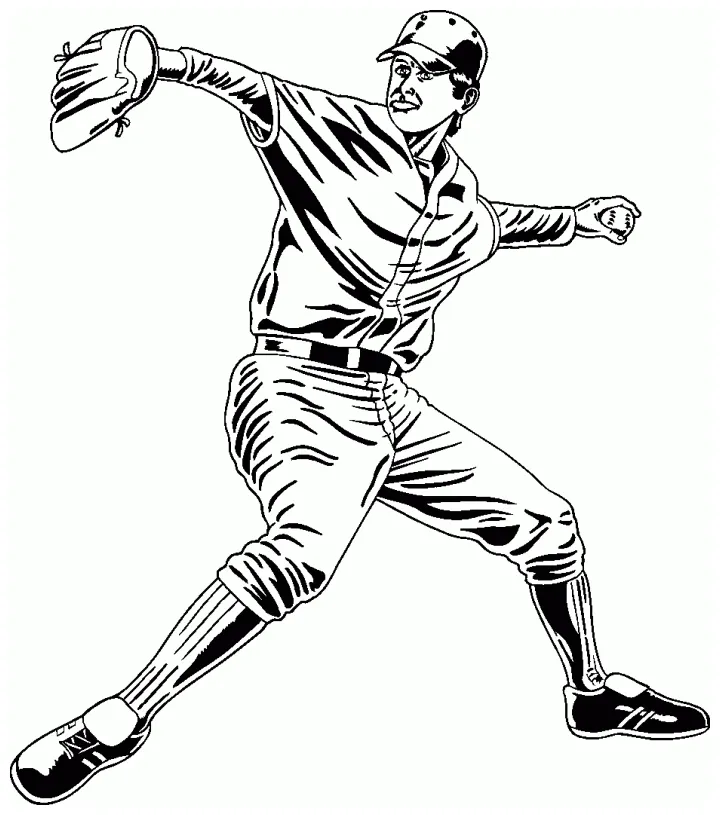 Baseball glove coloring page printable coloring page