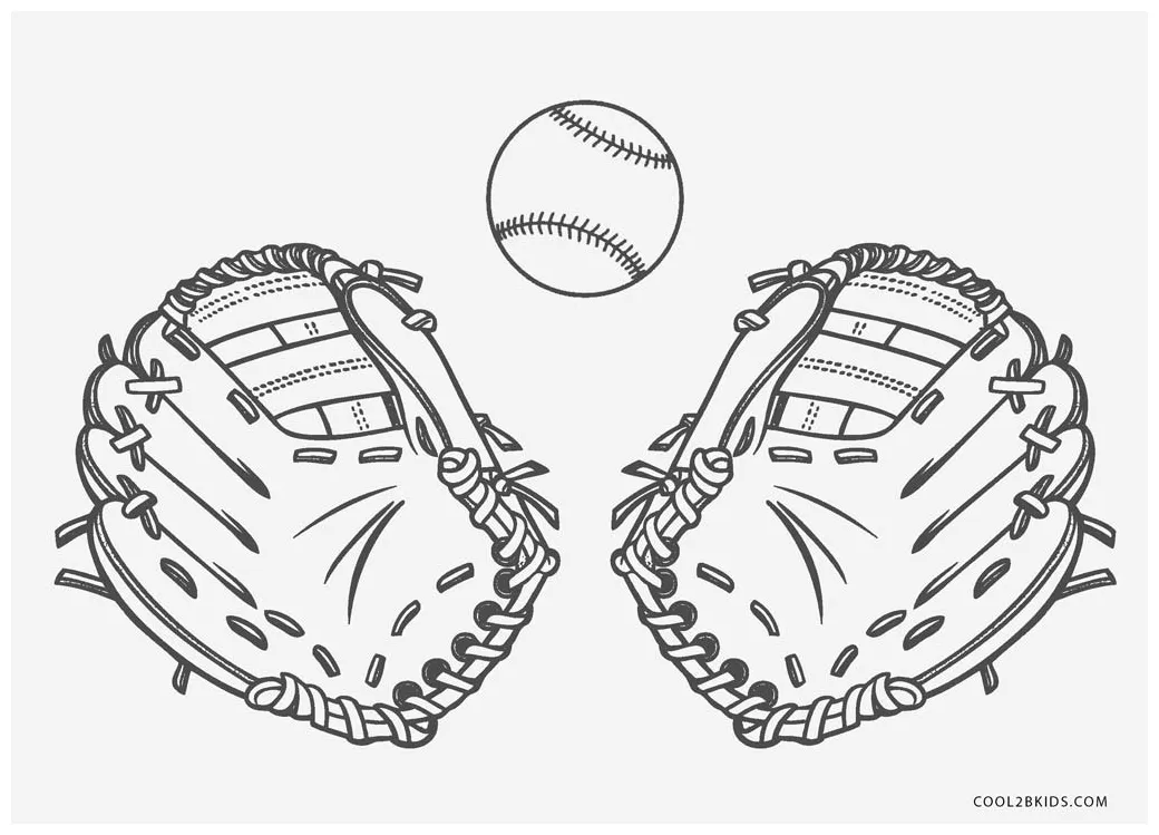 Baseball glove coloring page