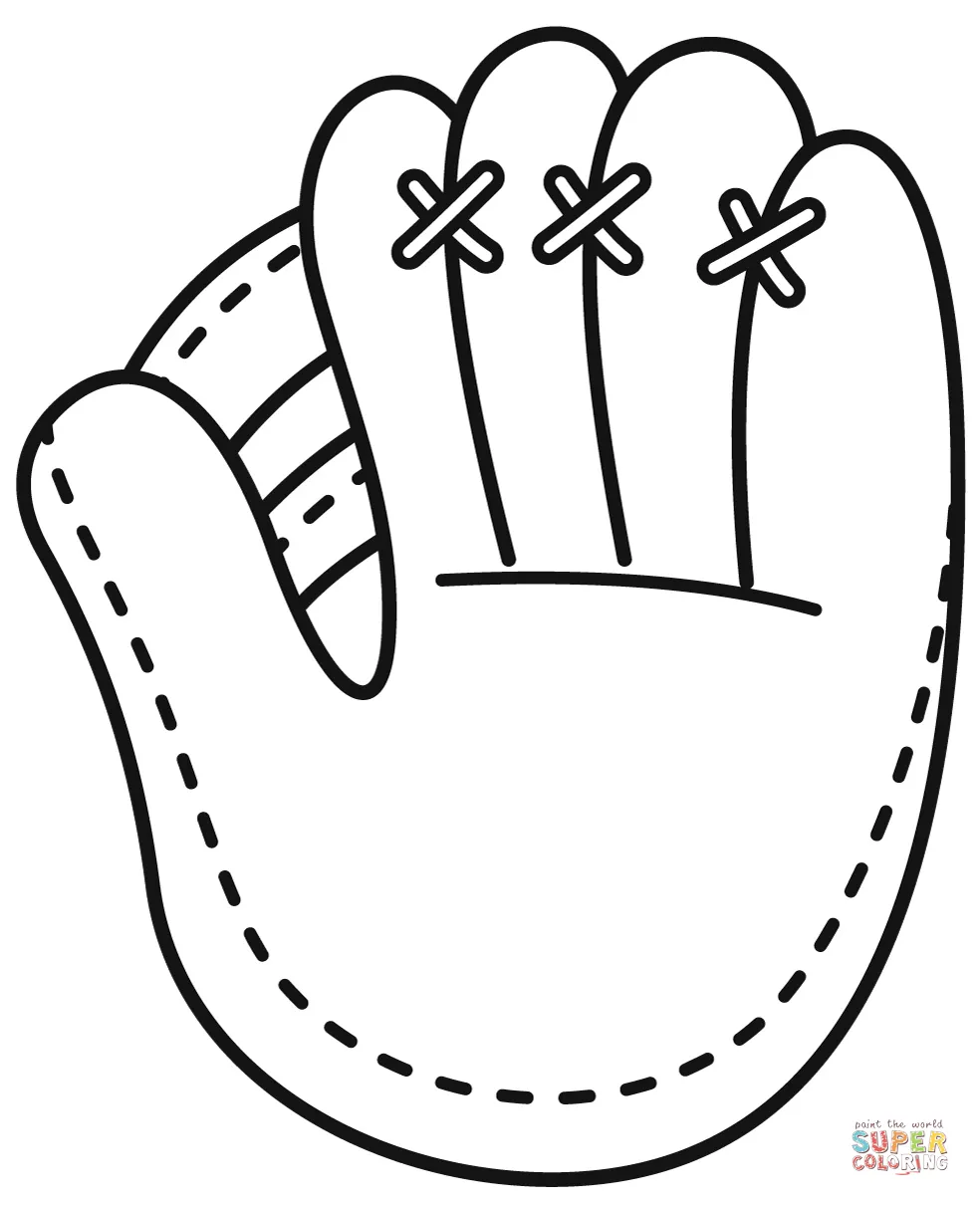 Baseball glove coloring page free printable coloring pages