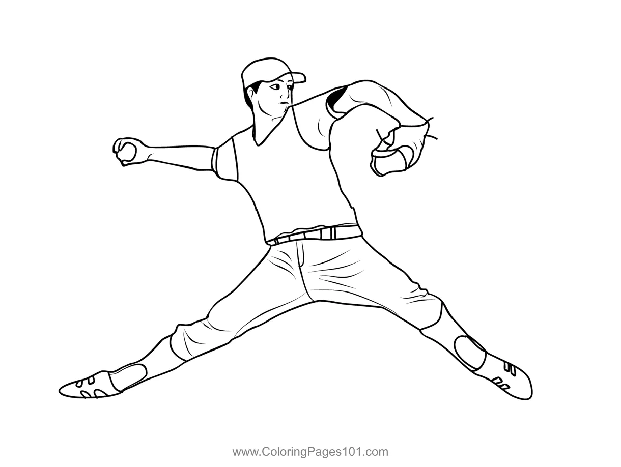 Baseball 2 coloring page for kids free baseball printable coloring