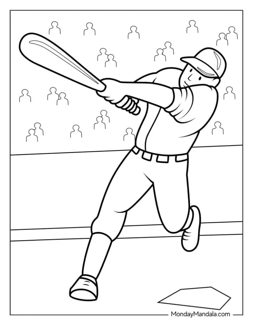 20 baseball coloring pages free pdf printables