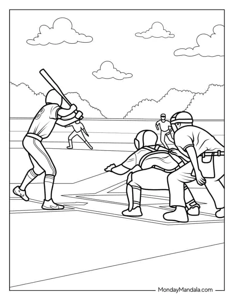 20 baseball coloring pages free pdf printables