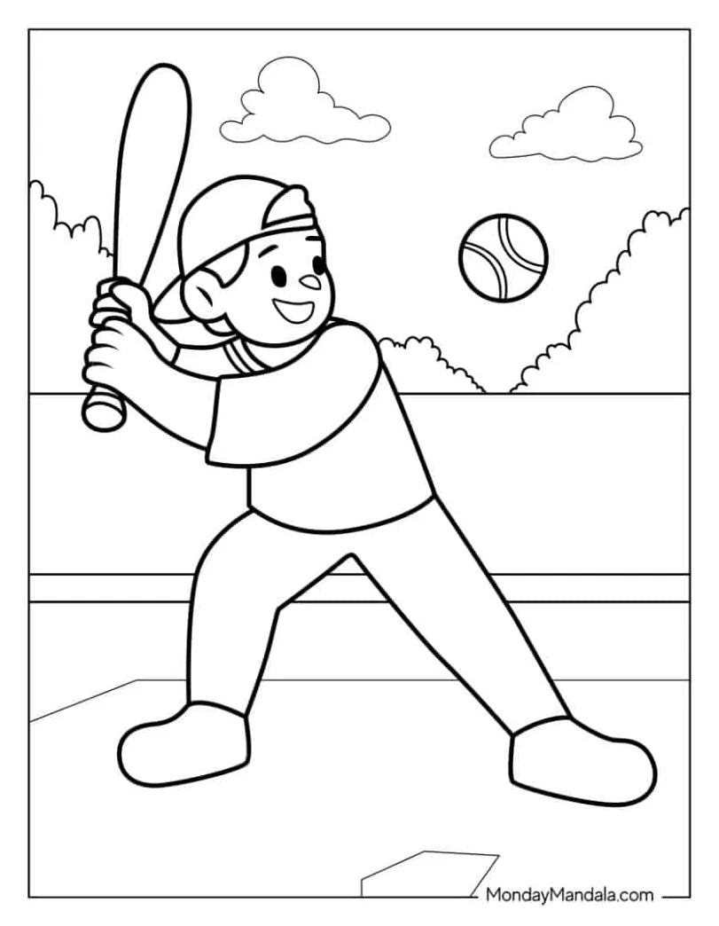 20 baseball coloring pages free pdf printables