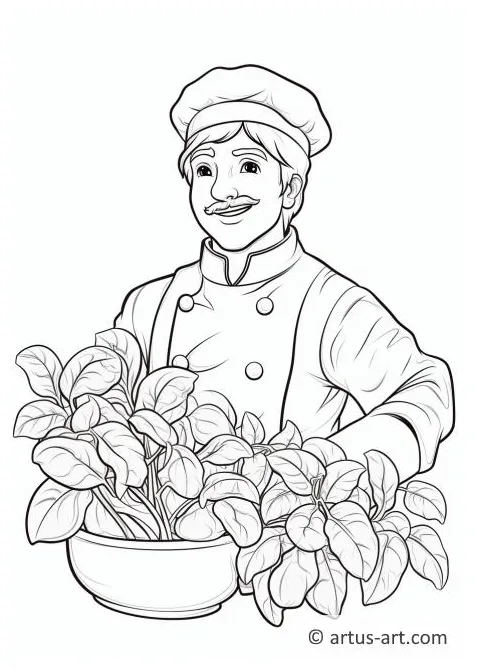 Basil in a Pot Coloring Page » Free Download » Artus Art