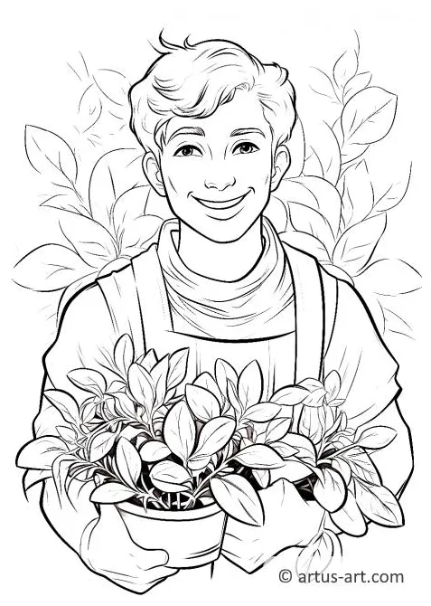 Basil in a Culinary Class Coloring Page » Free Download » Artus Art