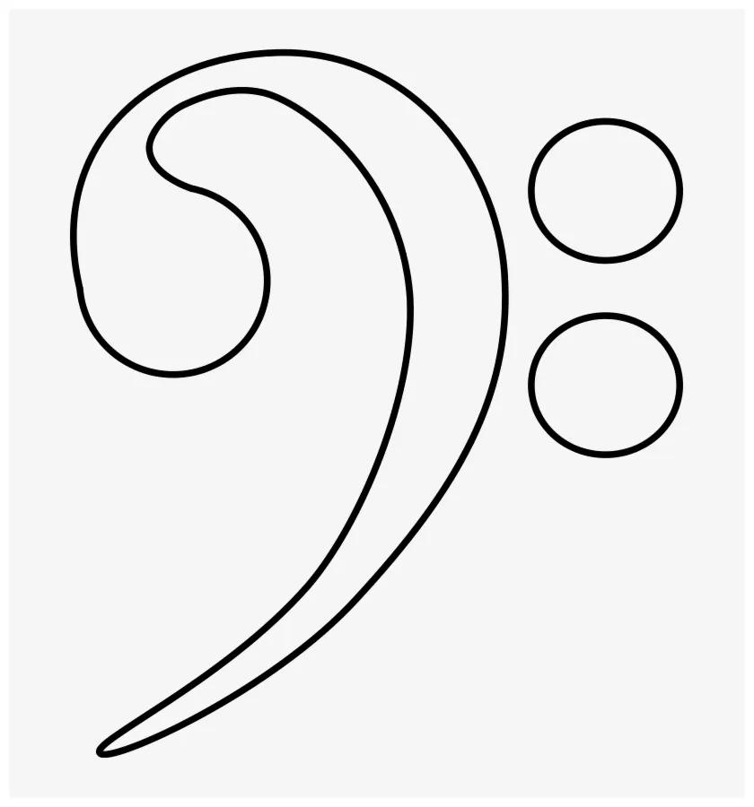 Bass Clef Coloring Page - 683x800 PNG Download - PNGkit