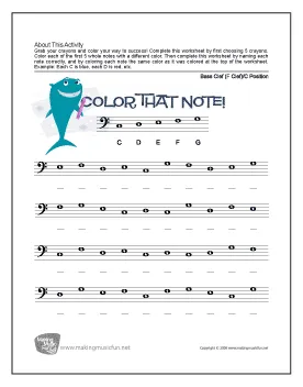 Bass Clef Coloring Page