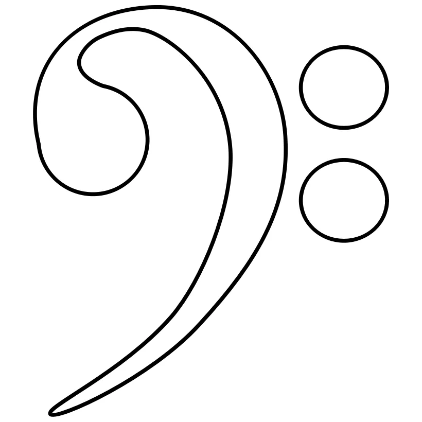 Bass clef coloring page printable coloring page