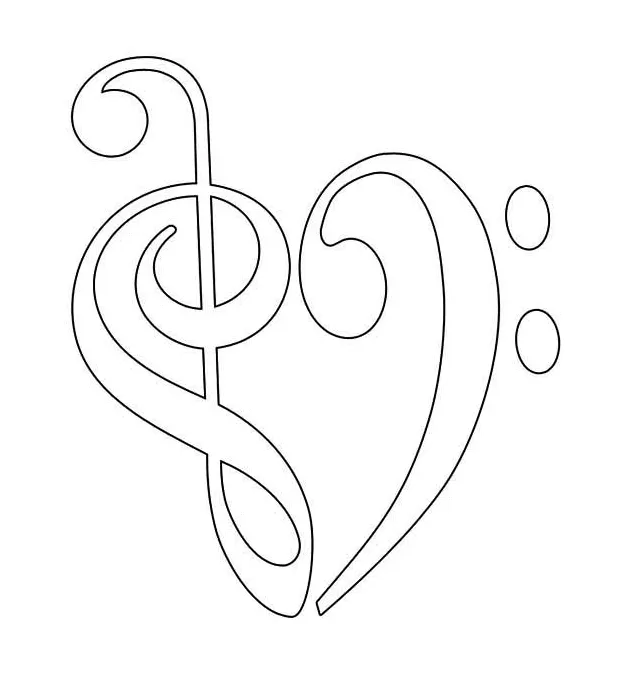 Bass Clef Coloring Page
