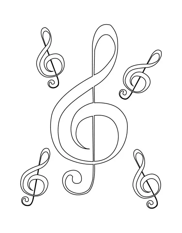 Bass Clef Coloring Page