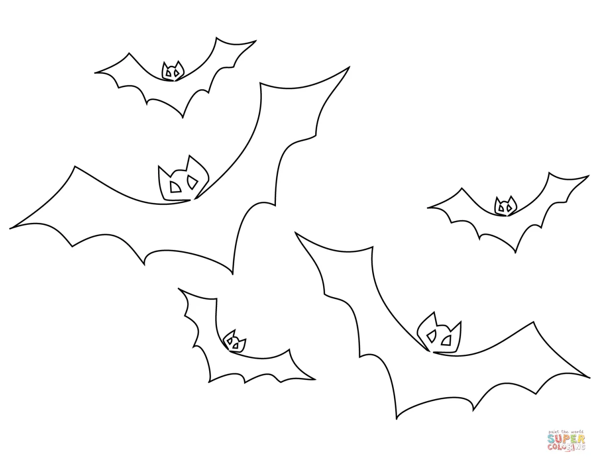 Flying bats coloring page free printable coloring pages