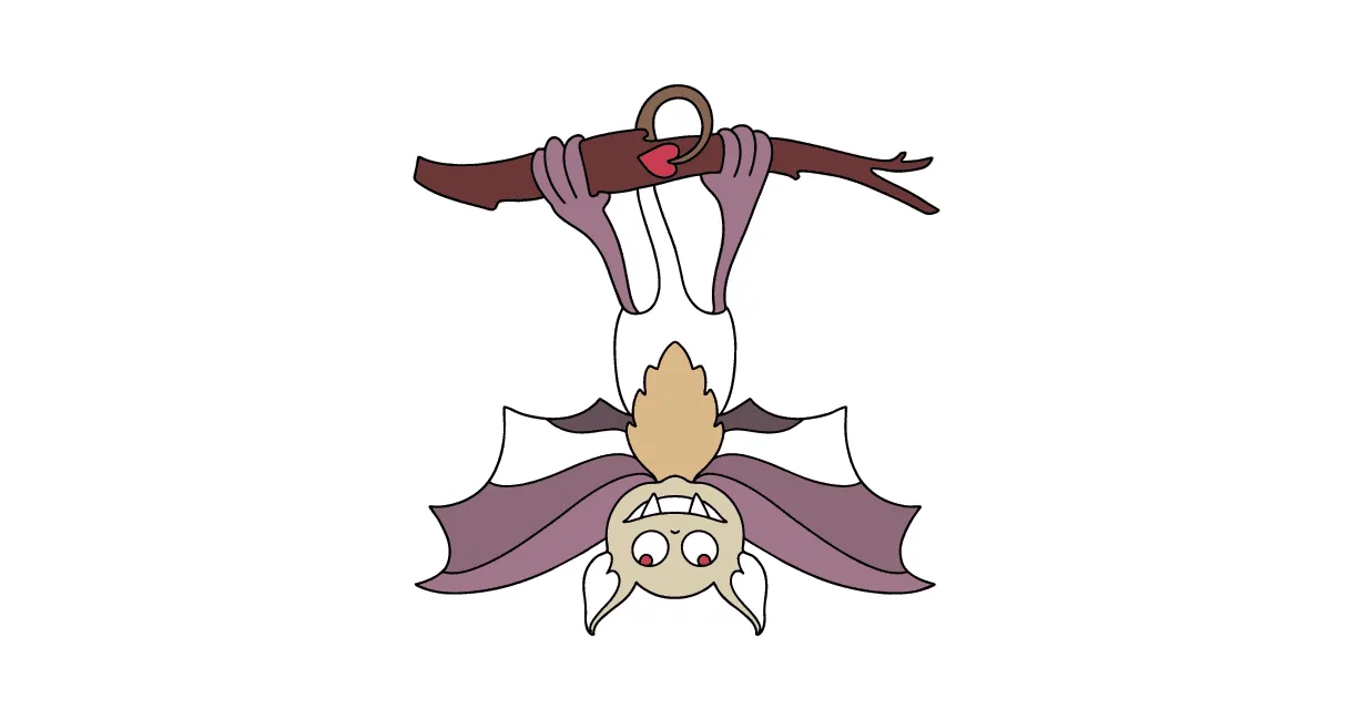 Bat hanging сoloring page ♥ online and print for free!