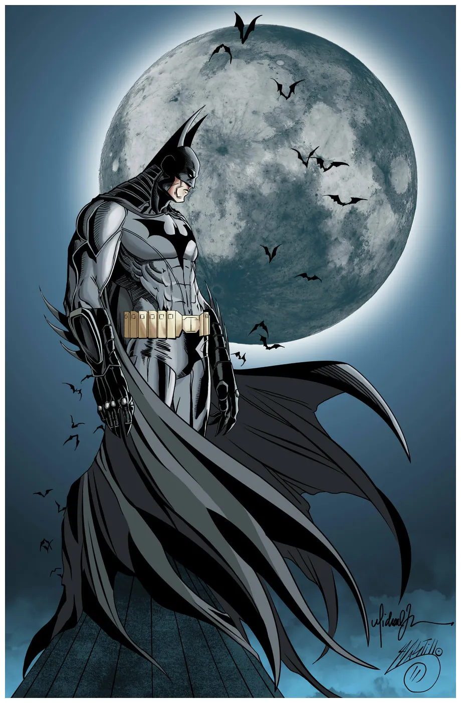 Batman comic artreggie's take printable coloring page