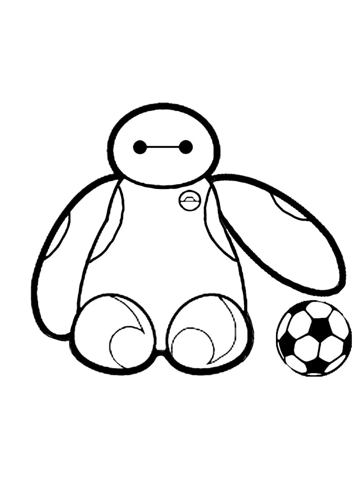 Cute baymax coloring page