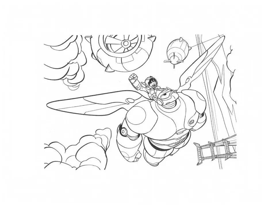 Happy baymax coloring pages coloring cool