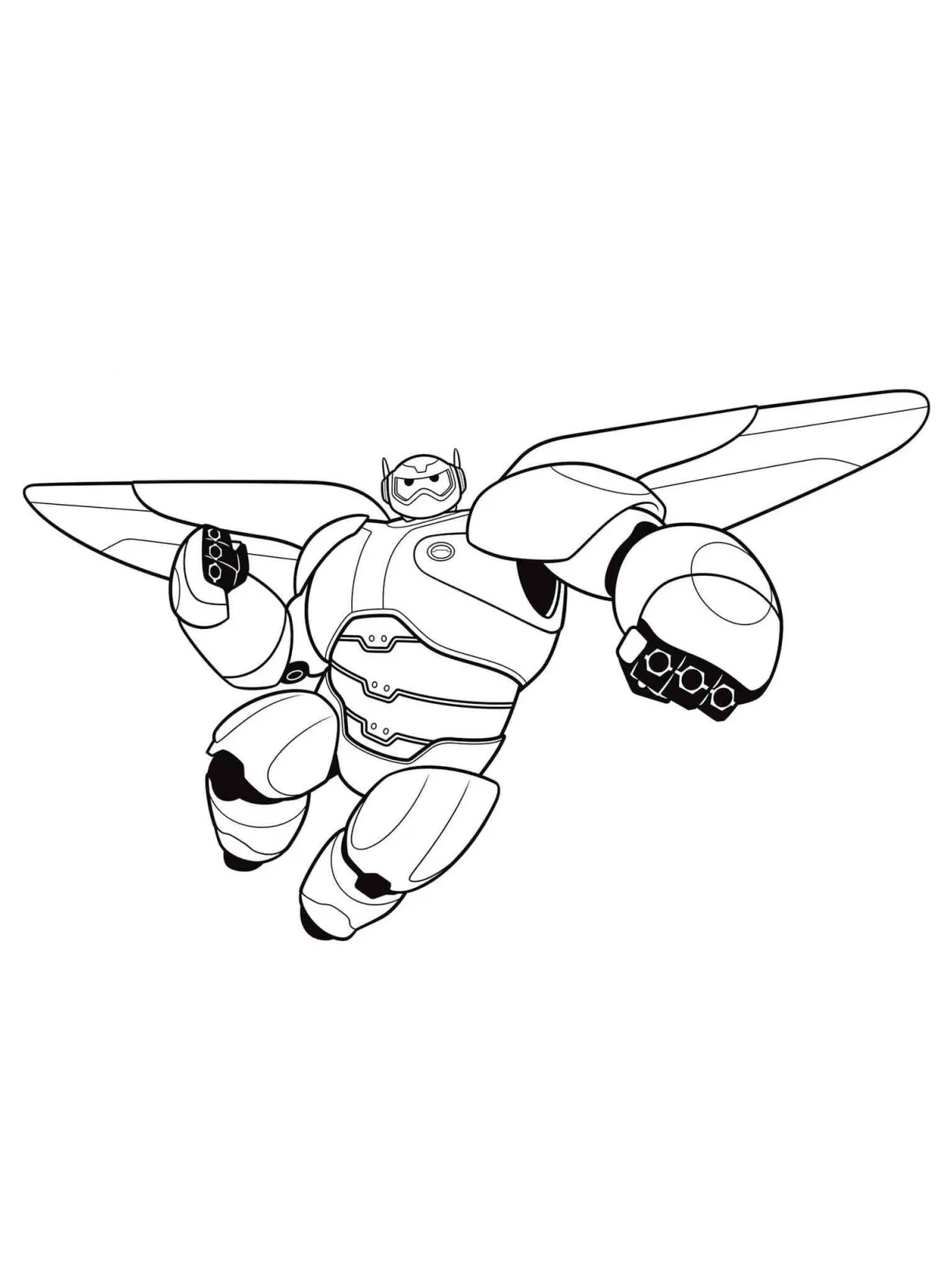 Strong baymax coloring page