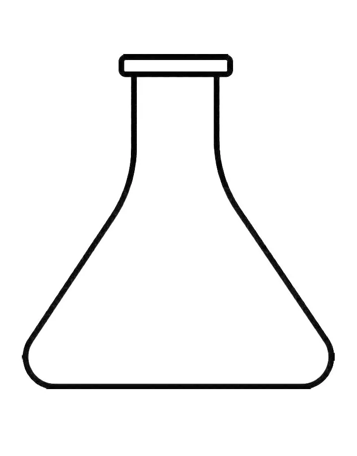 Beaker science laboratory coloring page free printable pdf