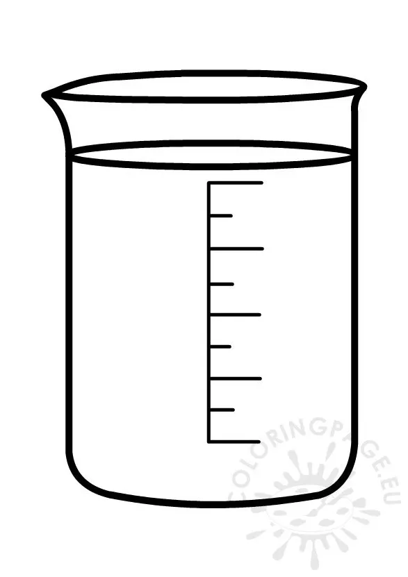 Laboratory beaker coloring page