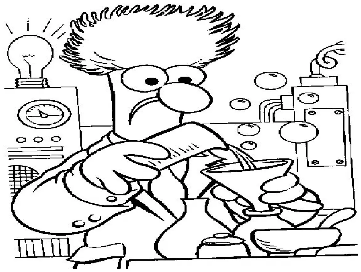 Beaker muppet coloring page coloring pages