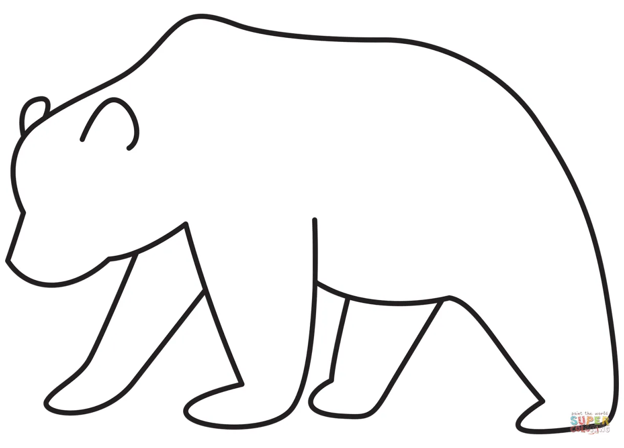 Bear outline coloring page free printable coloring pages