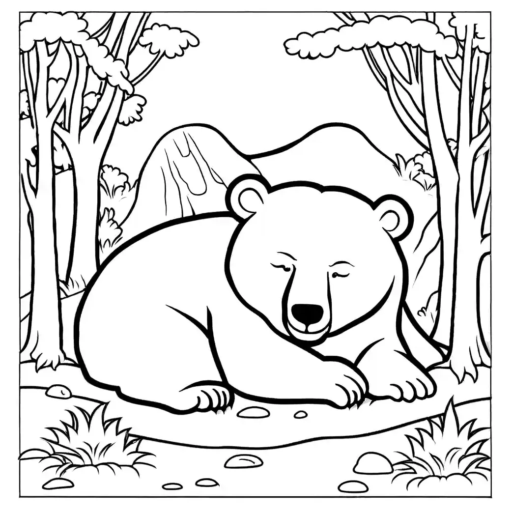 Peaceful sleeping bear coloring page lulu pages