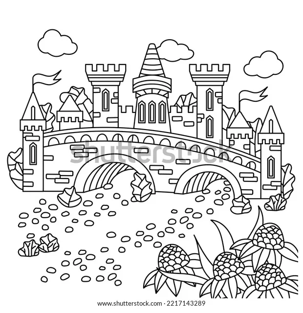 Castle vector illustration coloring book page stock vector royalty